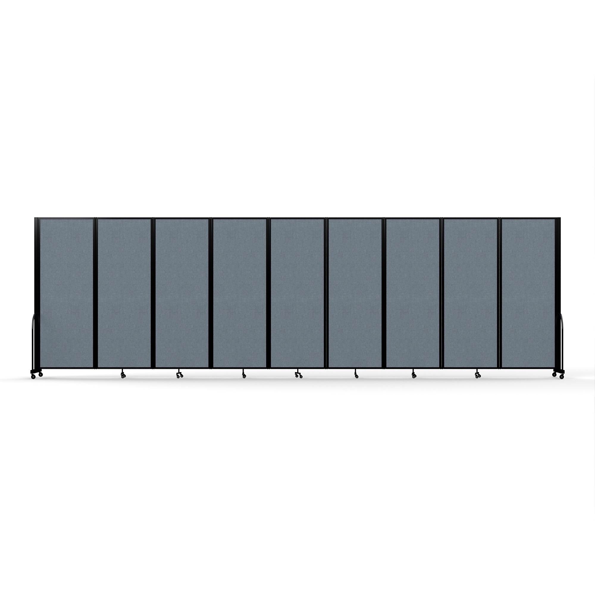 Screenflex Full Motion Divider — 7ft. 6in. x 25ft. 1in., Black Frame, Summer Blue, Model# FSH-769-B-PWB
